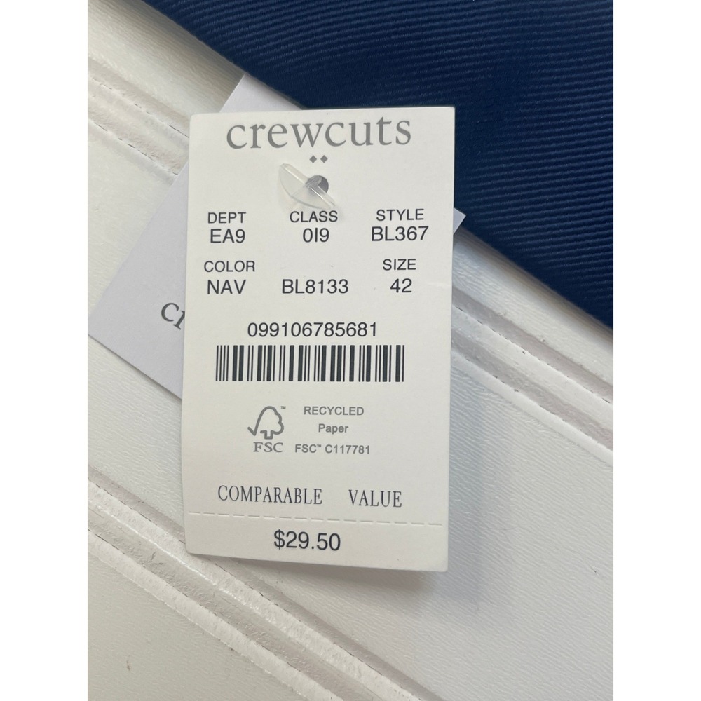 NWT Crewcuts Boys Navy Blue Twill Necktie 42 Inch Preppy - Picture 3 of 6